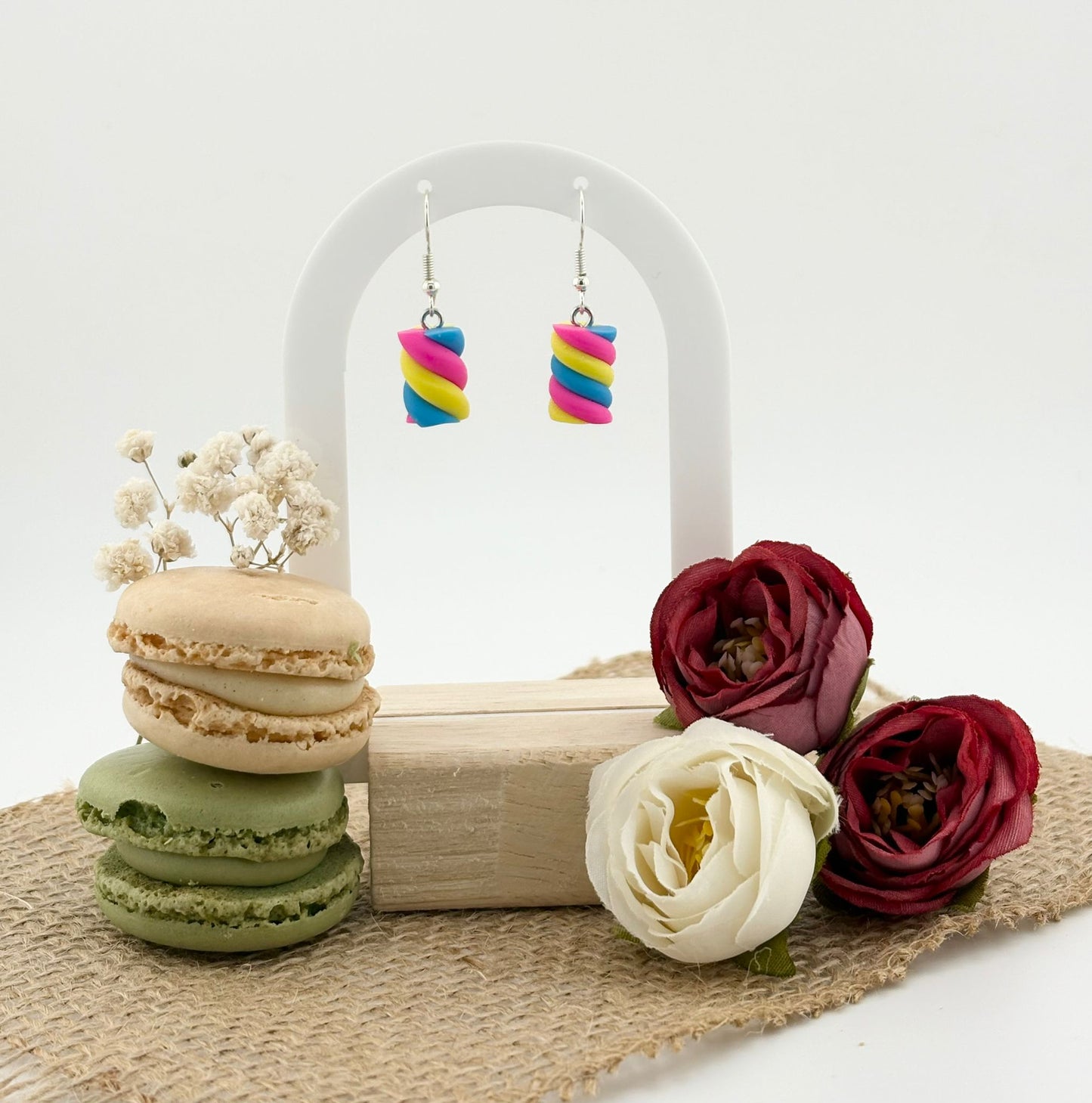 Boucles d'oreilles Gourmandes Chamallow Coloré
