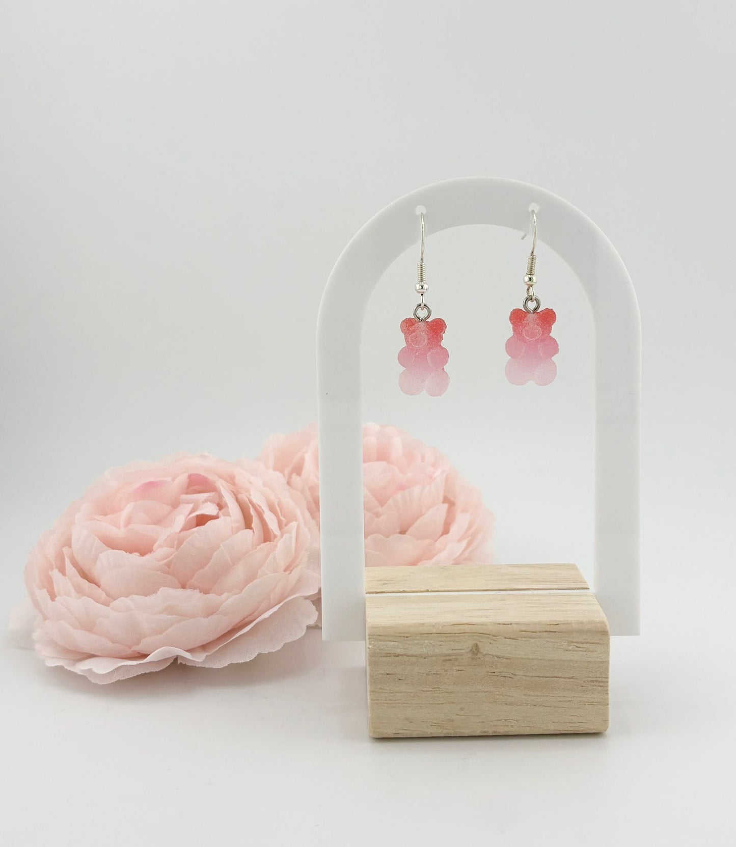 Boucles d'oreilles Gourmandes Ourson Fraise