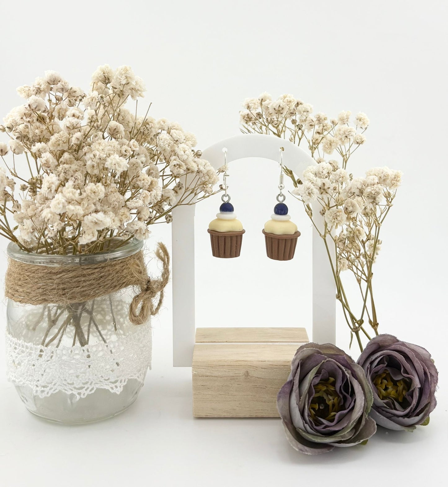 Boucles d'oreilles Gourmandes Muffin Cassis