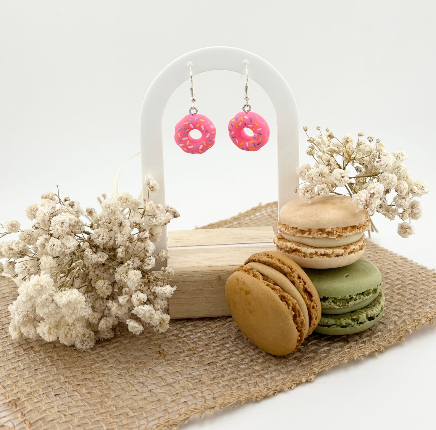 Boucles d'oreilles Gourmandes Donuts Flamingo Pink