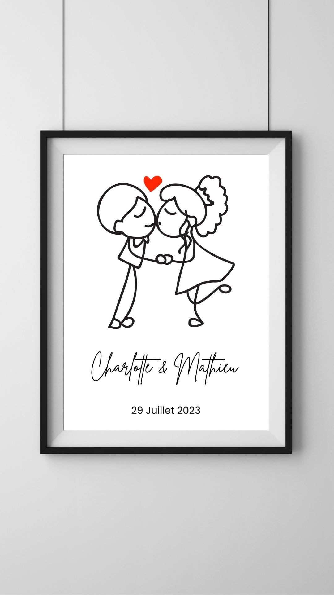 Affiche Mariés dessinés