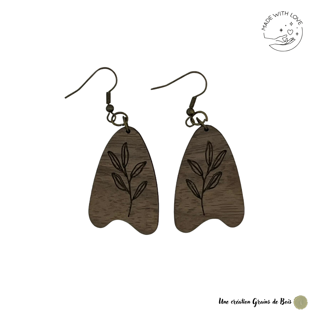 Boucles d'oreilles Bois de noyer