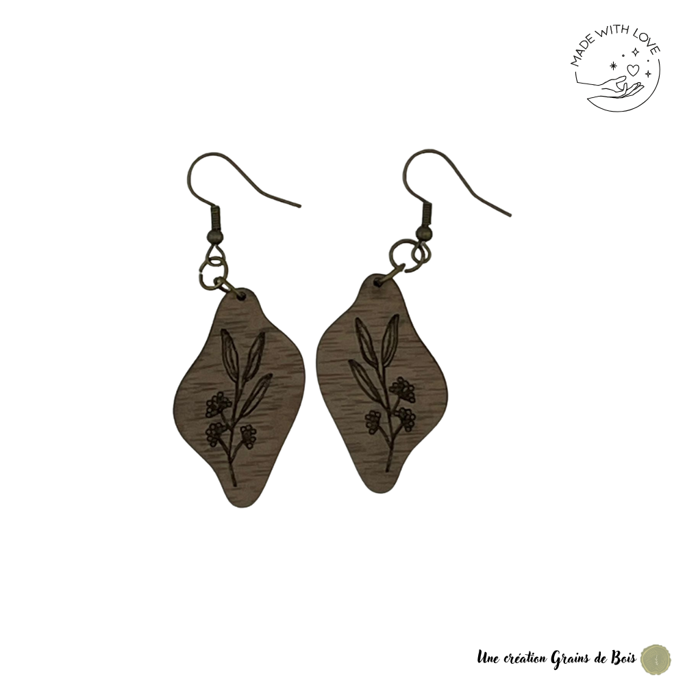 Boucles d'oreilles Bois de noyer