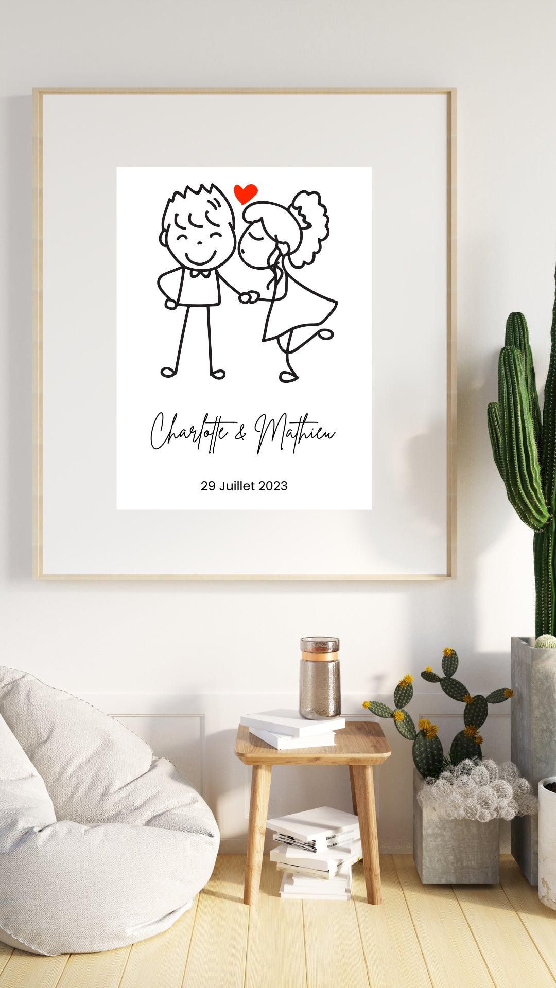 Affiche Mariés dessinés