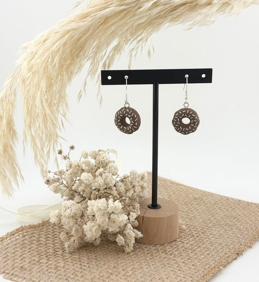Boucles d'oreilles Gourmandes Donuts Choco