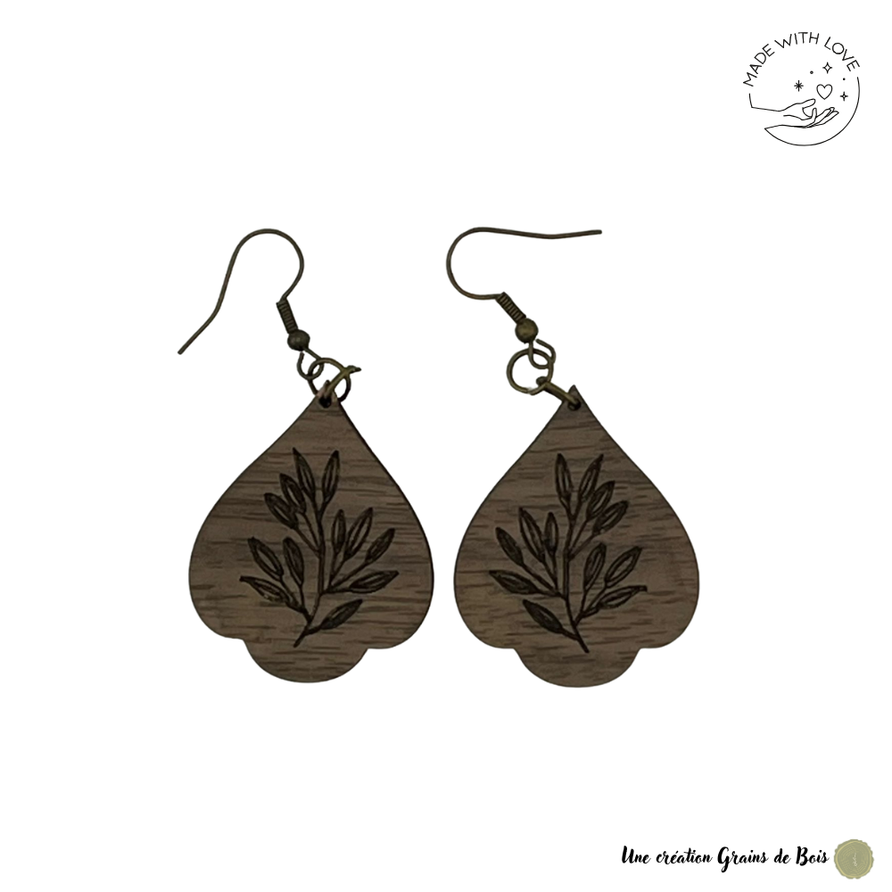 Boucles d'oreilles Bois de noyer