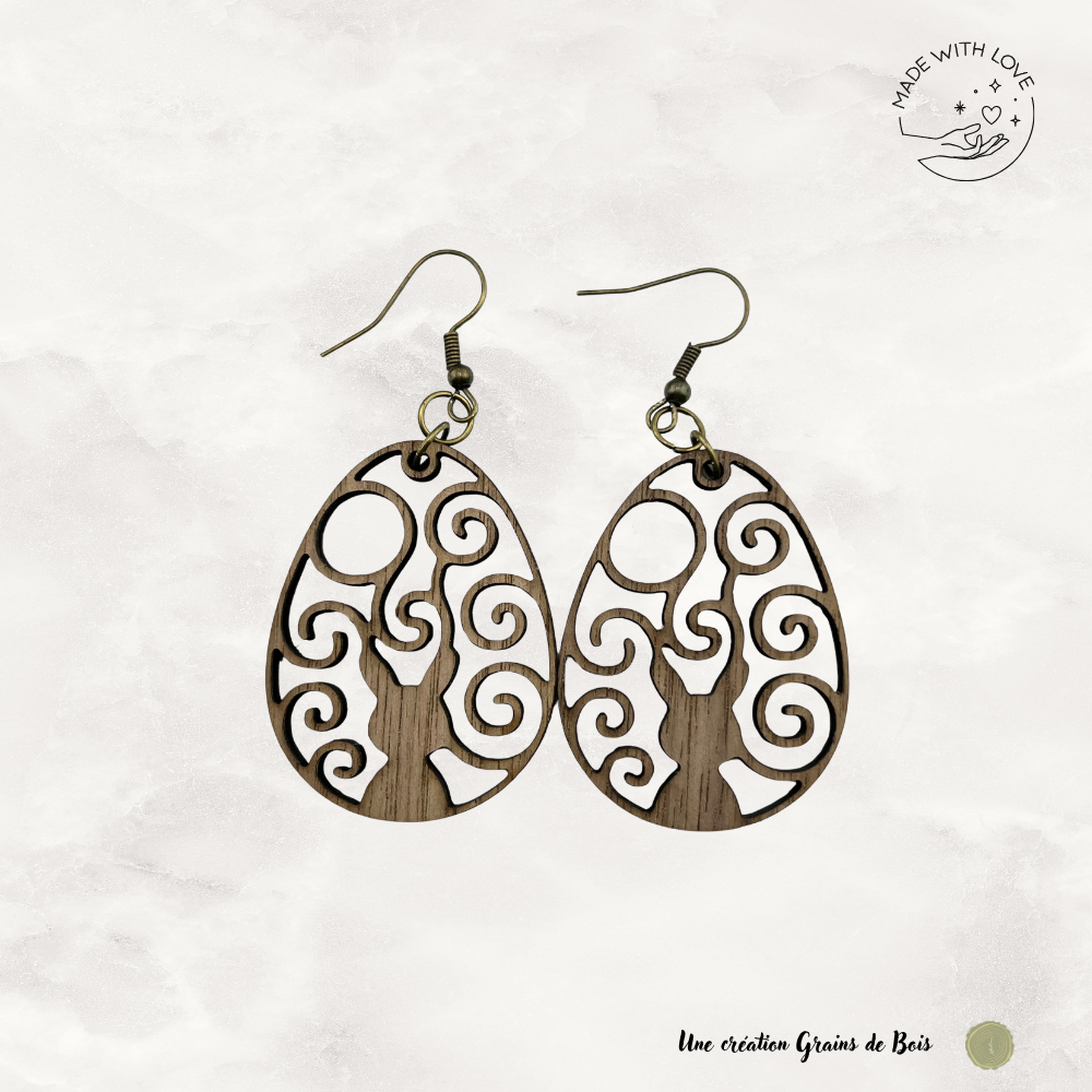 Boucles d'oreilles - Lapin arabesque