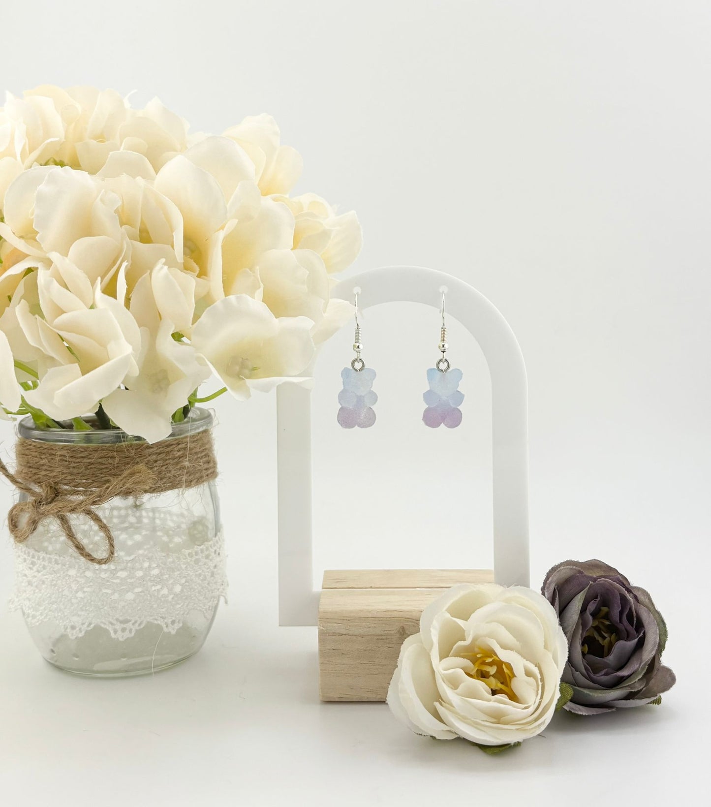 Boucles d'oreilles Gourmandes Ourson Violette