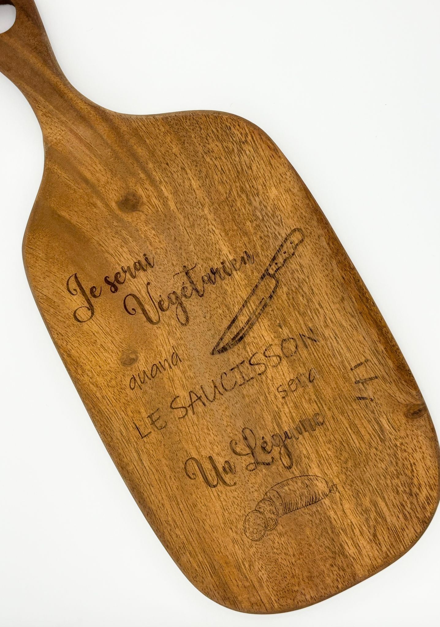 Planche à découper - Végé vs Saucisson