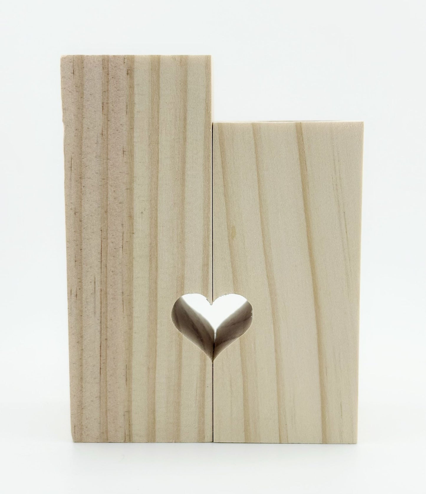 Bougeoirs bois Coeur Personnalisable