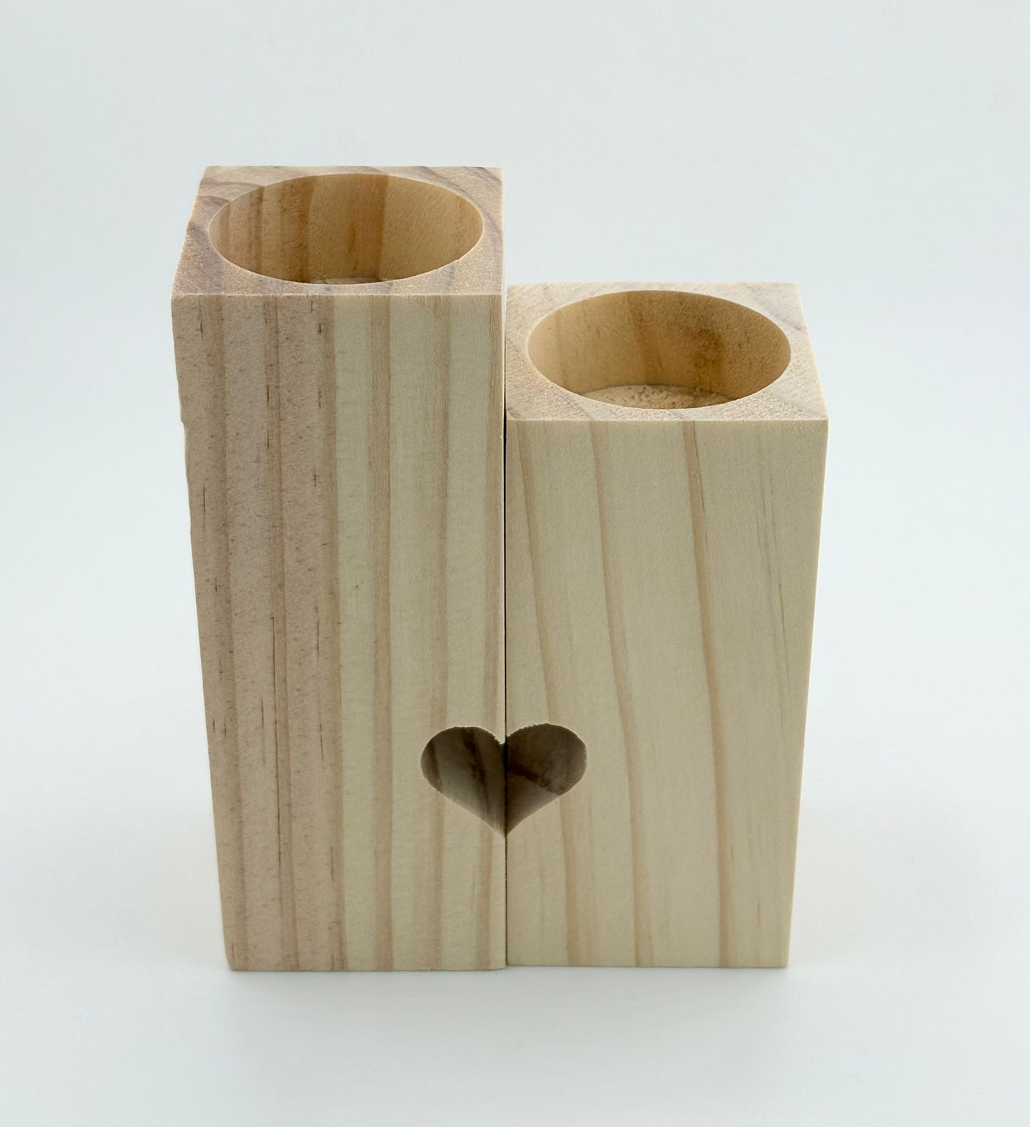 Bougeoirs bois Coeur Personnalisable