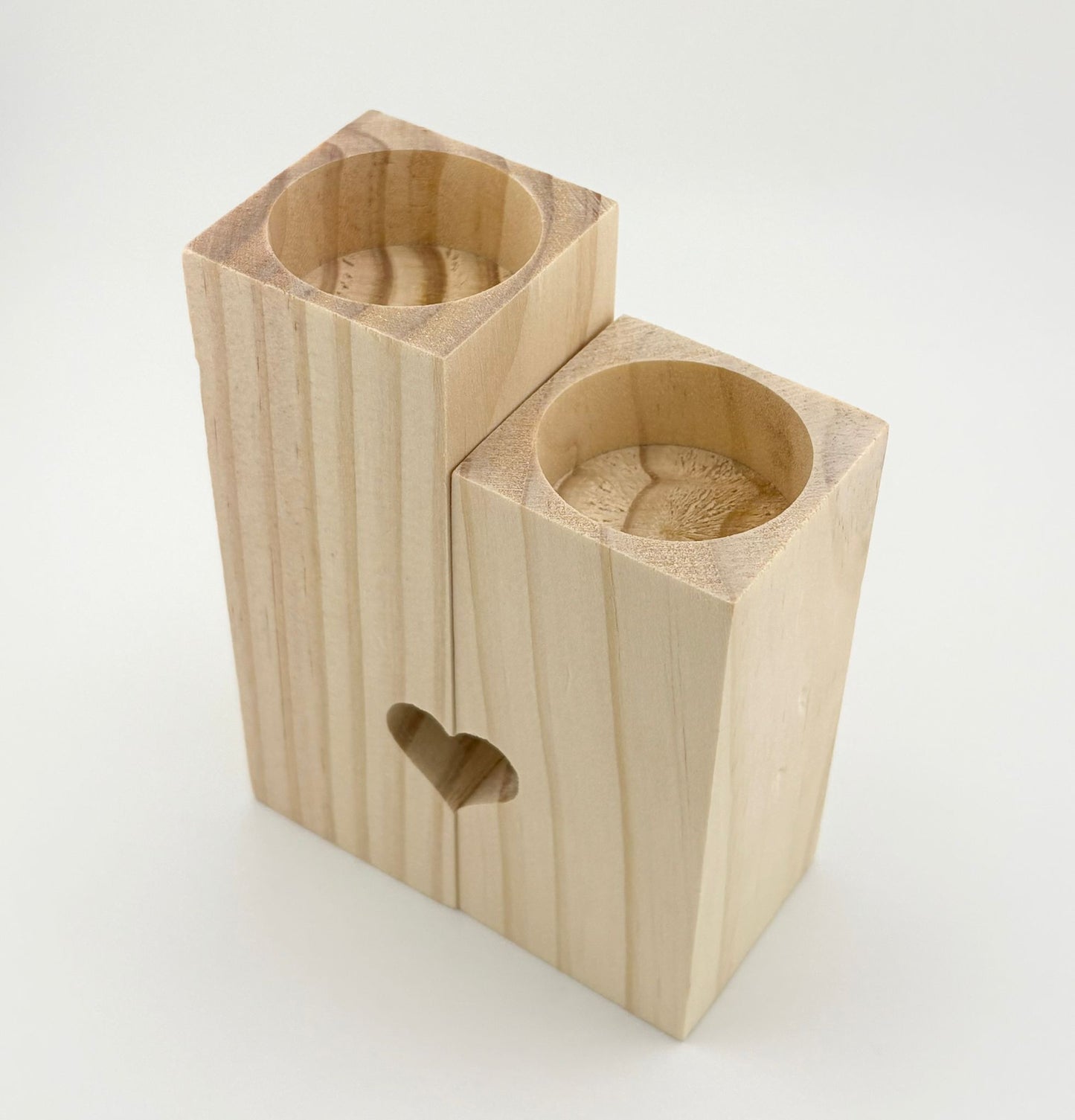 Bougeoirs bois Coeur Personnalisable