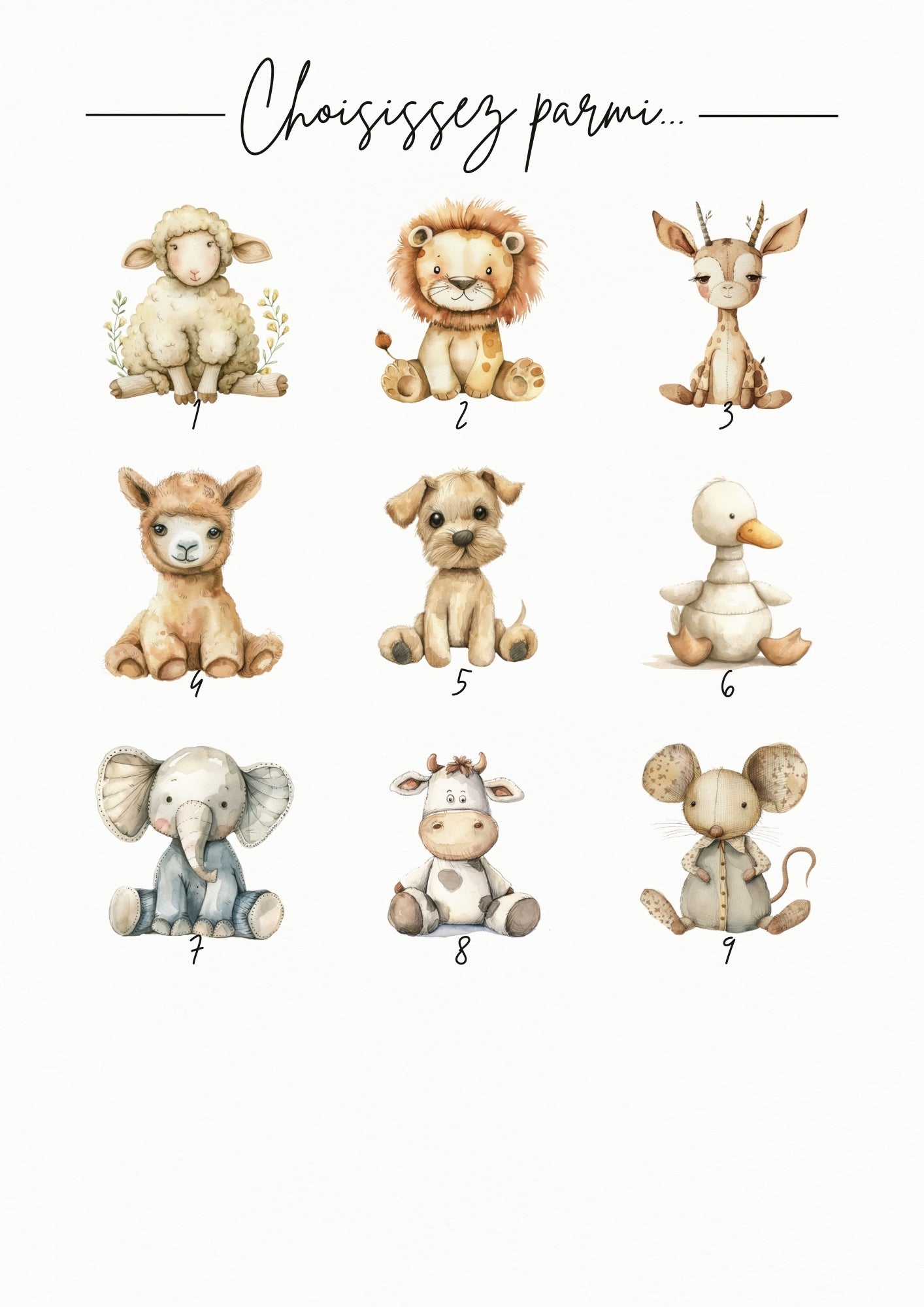 Affiche Lettrine Animaux