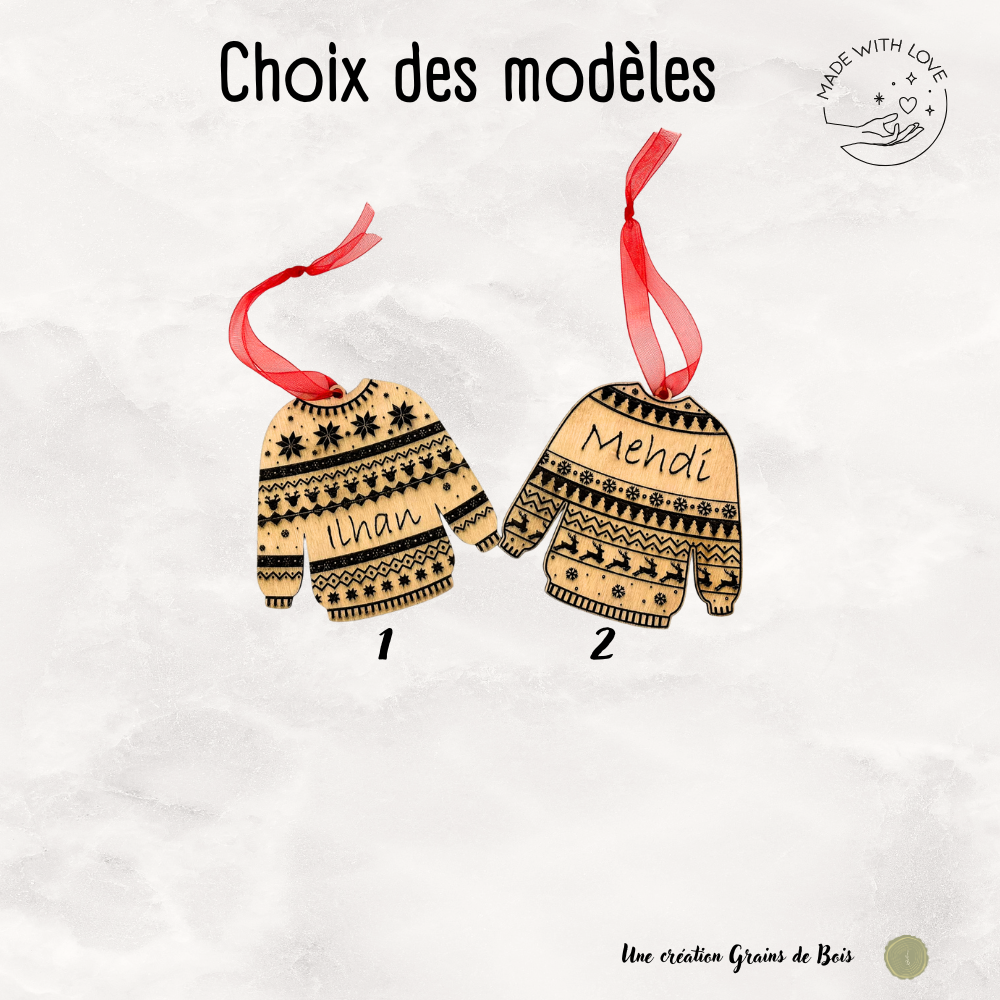 Boule "pull de noël"