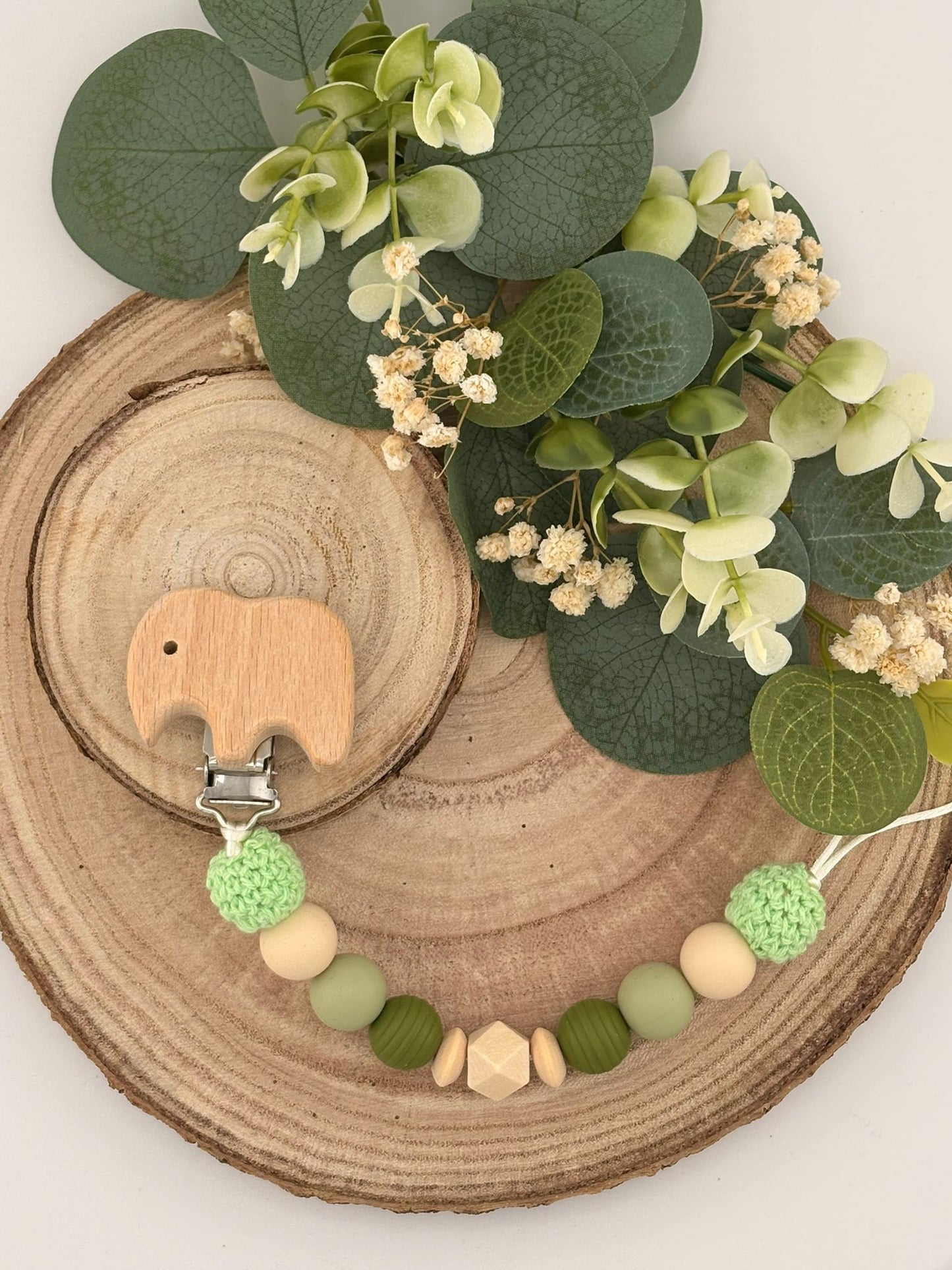 Attache tétine Elephant Personnalisable - Jungle