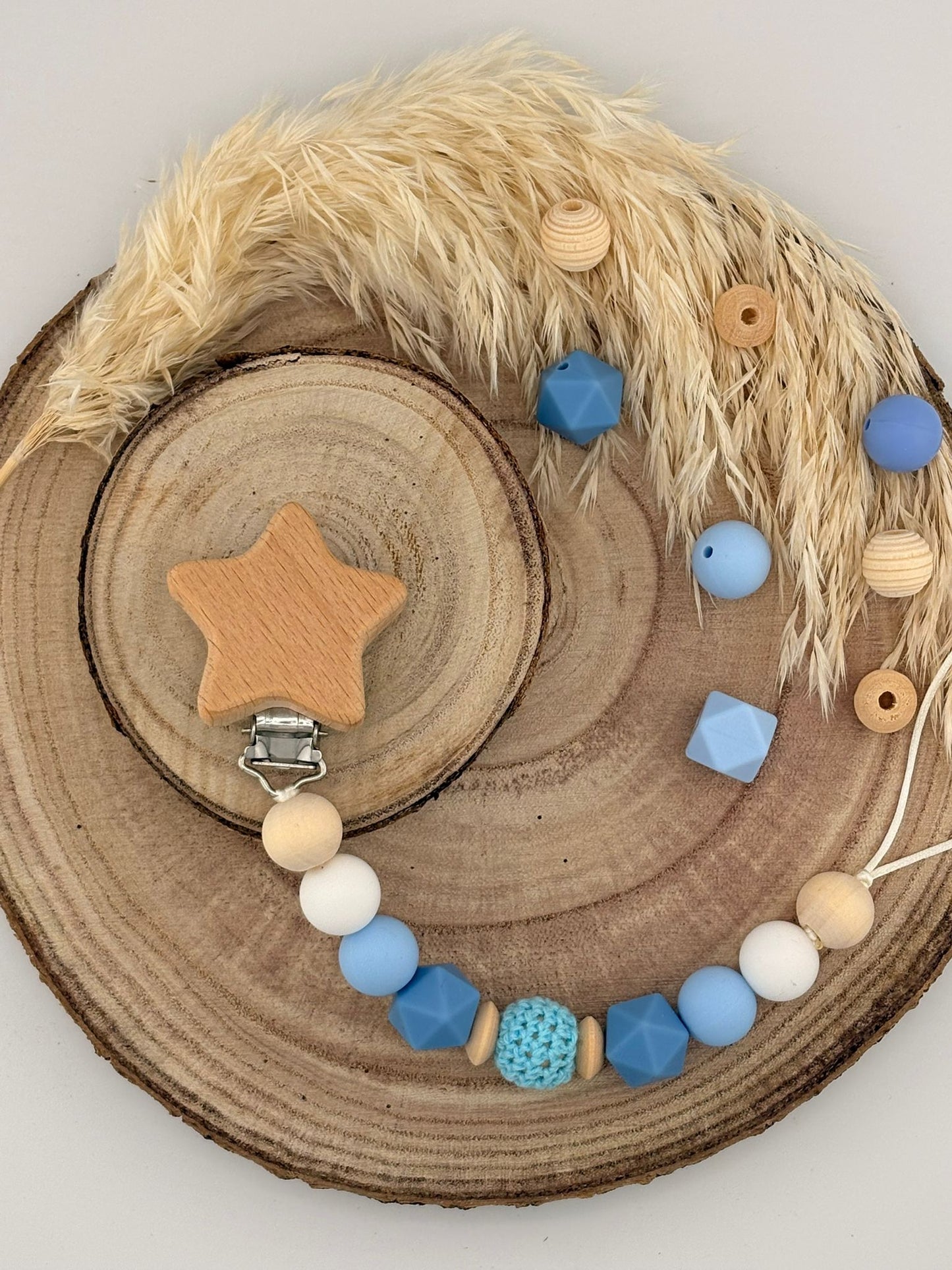 Attache tétine Étoile Personnalisable - Marine