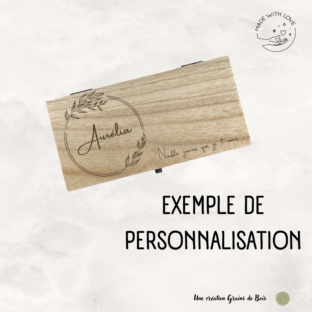 Boîte à bijoux Bois naturel