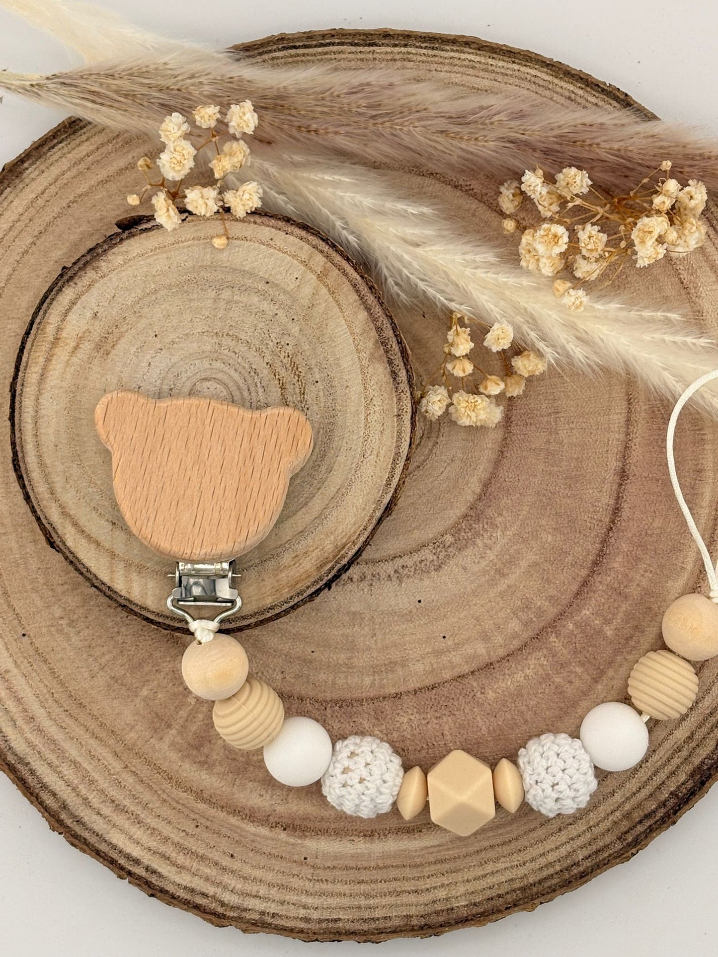 Attache tétine Ours Personnalisable - Nature