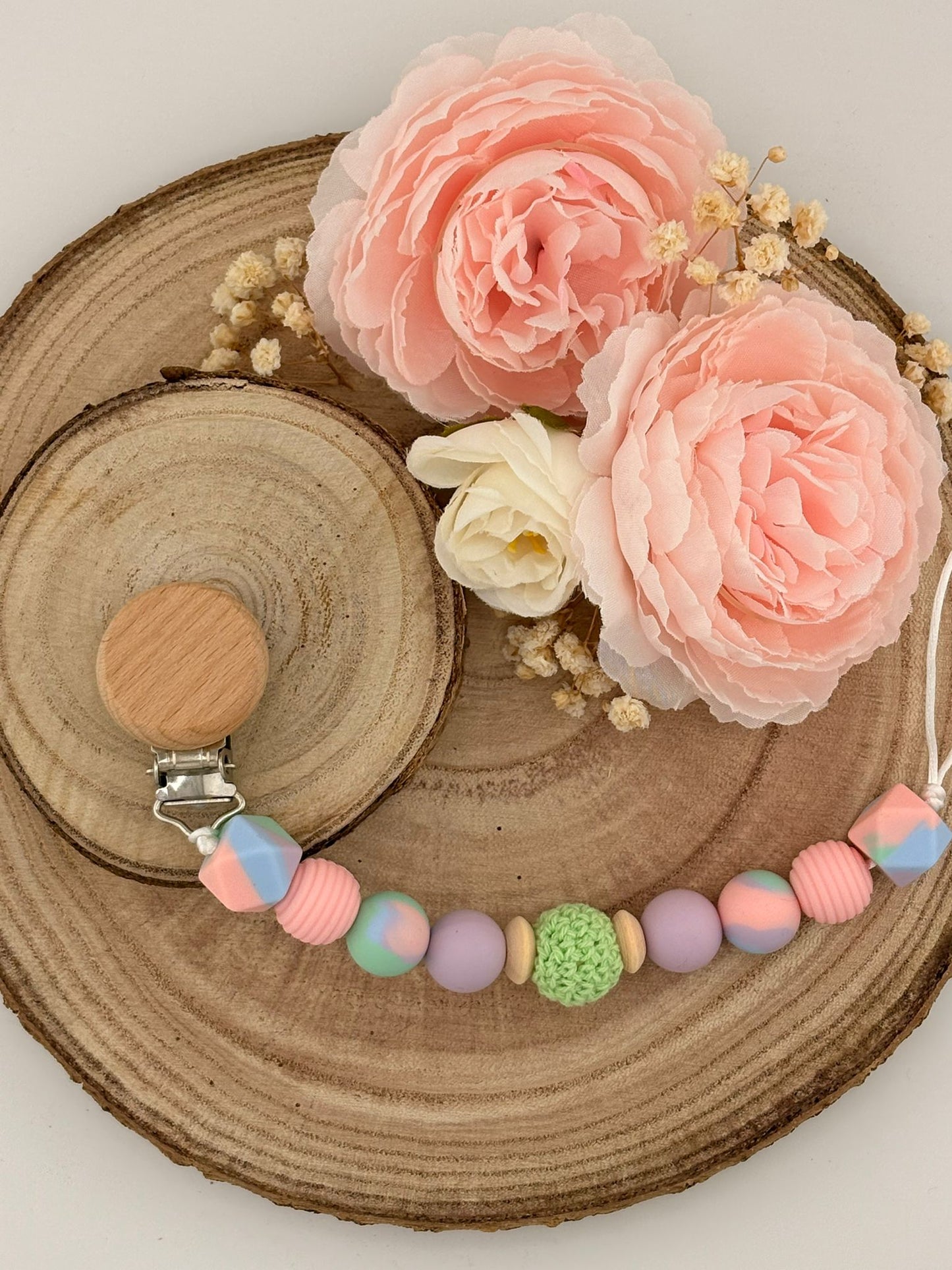 Attache tétine Rond Personnalisable - Arlequin