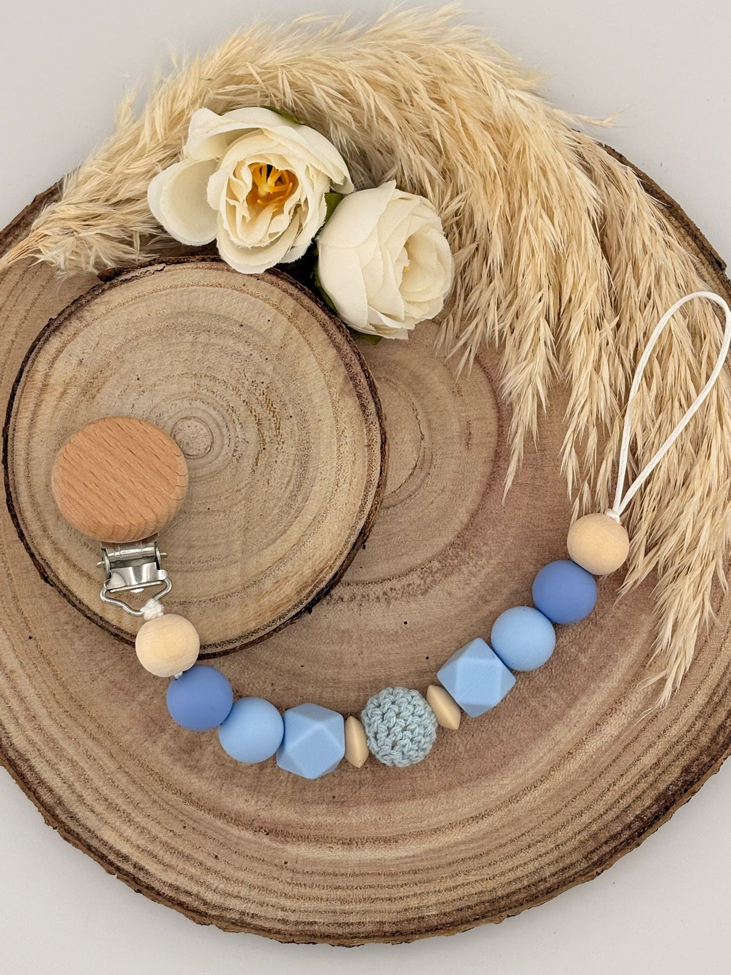 Attache tétine Rond Personnalisable - Marine