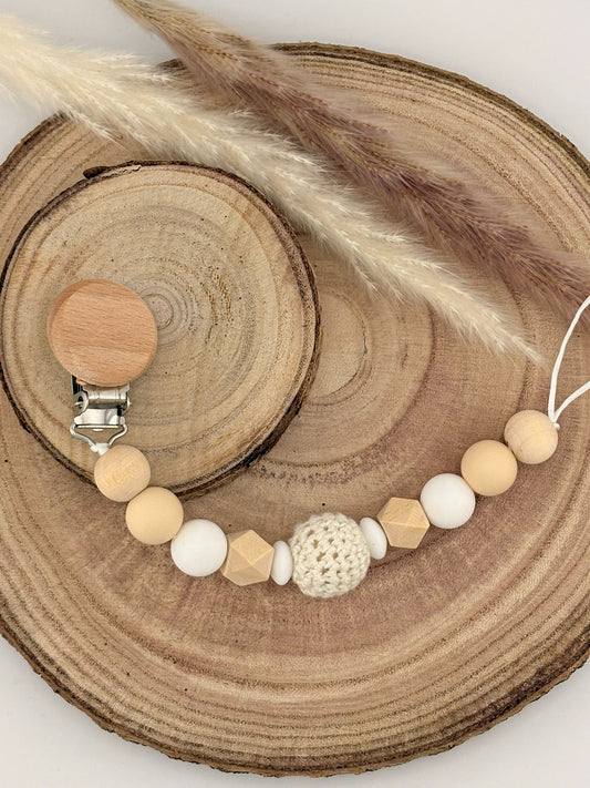 Attache tétine Rond Personnalisable - Nature