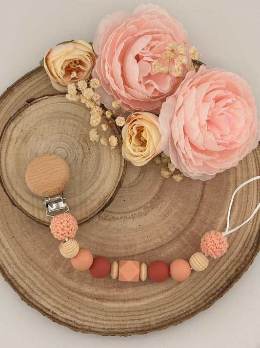 Attache tétine Rond Personnalisable - Terracotta